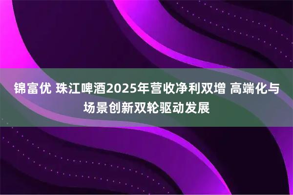 锦富优 珠江啤酒2025年营收净利双增 高端化与场景创新双轮驱动发展